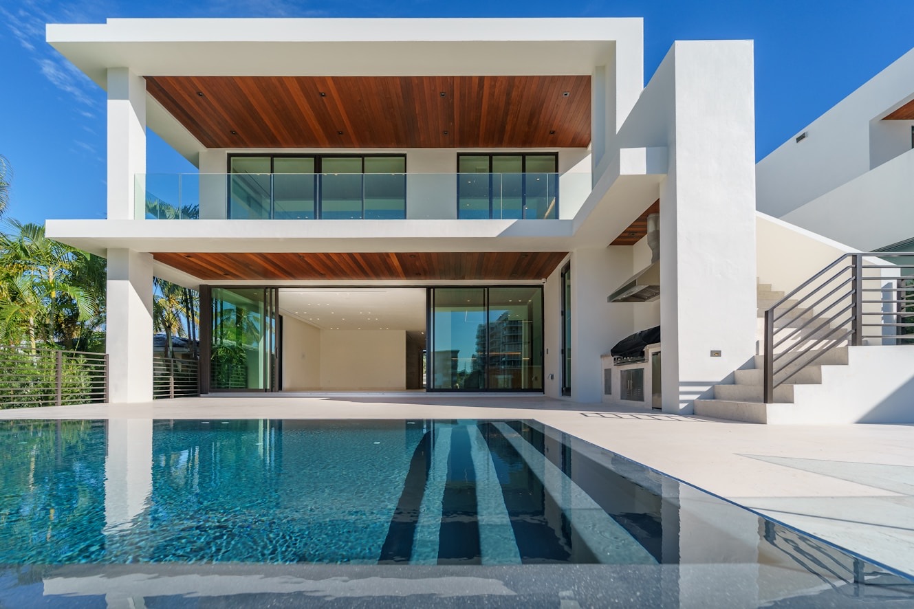 Villa exterior with pool